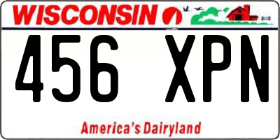 WI license plate 456XPN