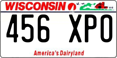 WI license plate 456XPO