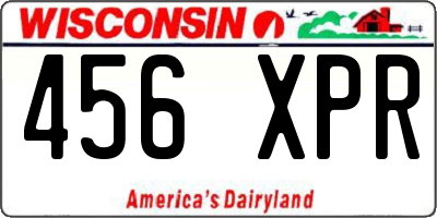 WI license plate 456XPR
