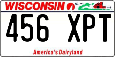 WI license plate 456XPT