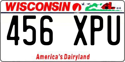 WI license plate 456XPU