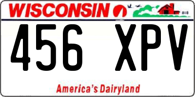 WI license plate 456XPV