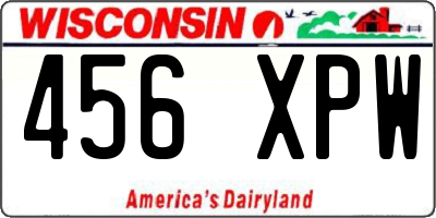 WI license plate 456XPW