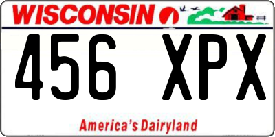 WI license plate 456XPX