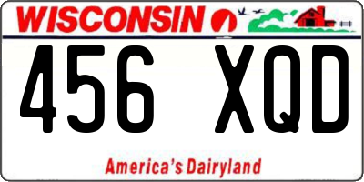 WI license plate 456XQD