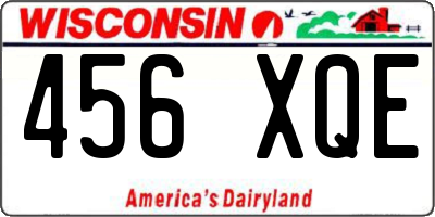WI license plate 456XQE