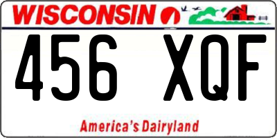 WI license plate 456XQF