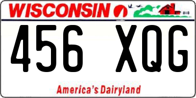 WI license plate 456XQG