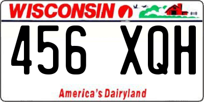 WI license plate 456XQH