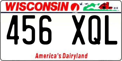 WI license plate 456XQL