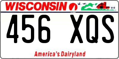 WI license plate 456XQS