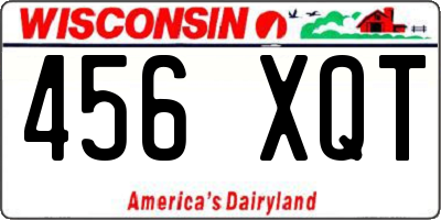WI license plate 456XQT