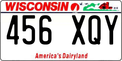 WI license plate 456XQY