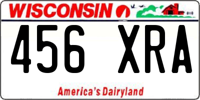 WI license plate 456XRA