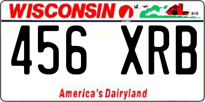 WI license plate 456XRB