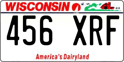 WI license plate 456XRF