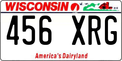 WI license plate 456XRG