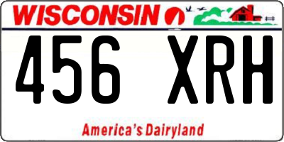 WI license plate 456XRH