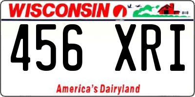 WI license plate 456XRI