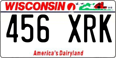 WI license plate 456XRK