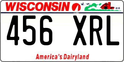 WI license plate 456XRL