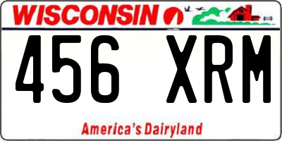 WI license plate 456XRM