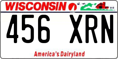 WI license plate 456XRN