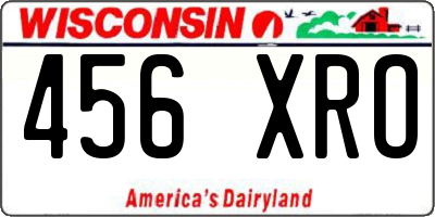WI license plate 456XRO