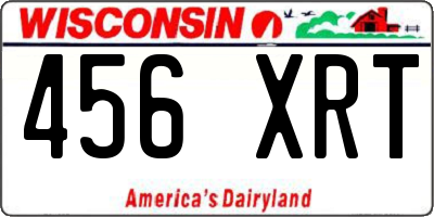WI license plate 456XRT