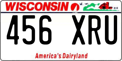 WI license plate 456XRU