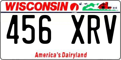 WI license plate 456XRV