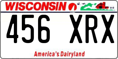 WI license plate 456XRX