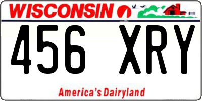 WI license plate 456XRY