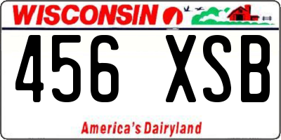 WI license plate 456XSB