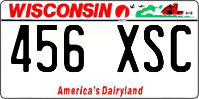 WI license plate 456XSC