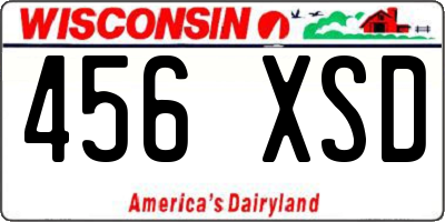 WI license plate 456XSD