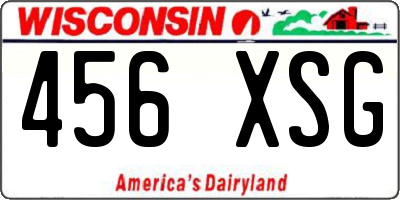 WI license plate 456XSG