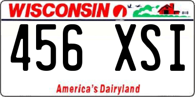 WI license plate 456XSI