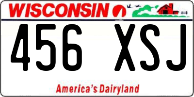 WI license plate 456XSJ