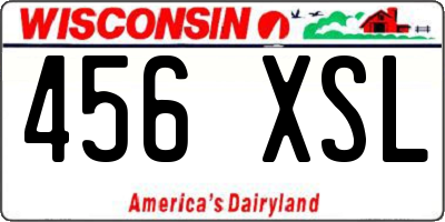 WI license plate 456XSL