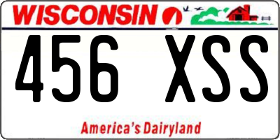 WI license plate 456XSS