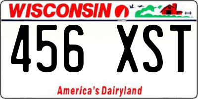 WI license plate 456XST
