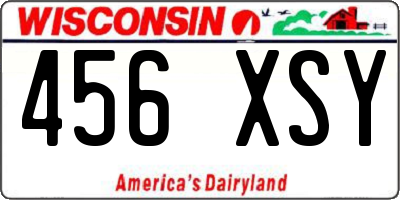 WI license plate 456XSY