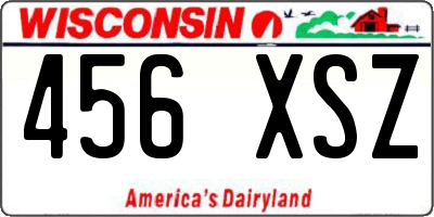 WI license plate 456XSZ