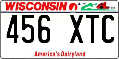 WI license plate 456XTC