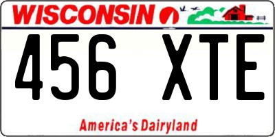 WI license plate 456XTE