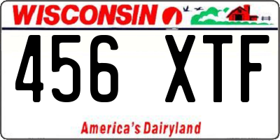 WI license plate 456XTF