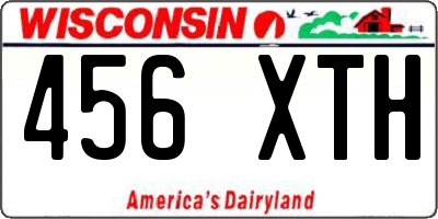 WI license plate 456XTH
