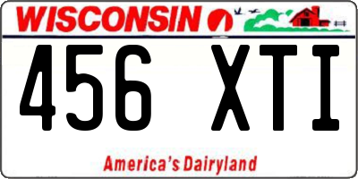 WI license plate 456XTI