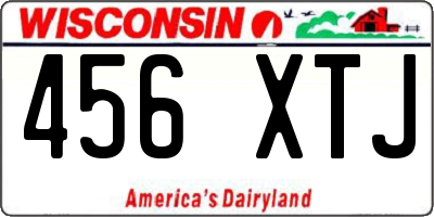 WI license plate 456XTJ